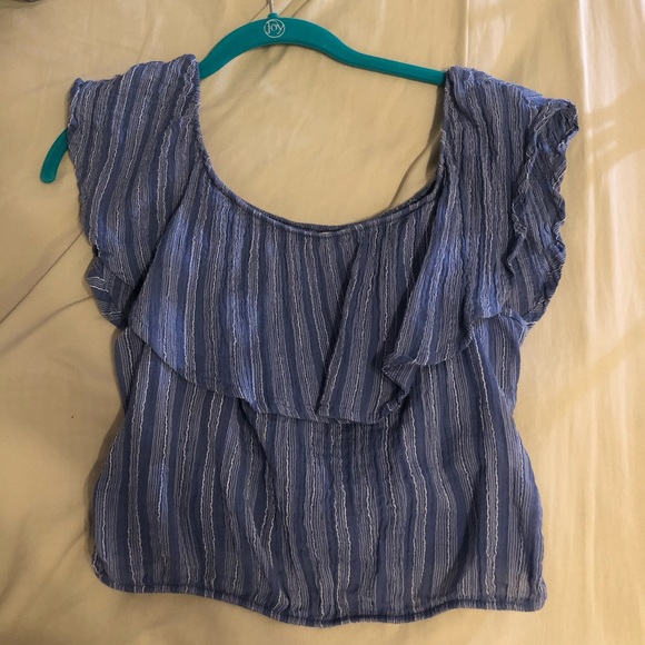 Blue striped crop top - Picture 1 of 2